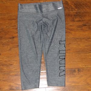 Pink grey capris leggins